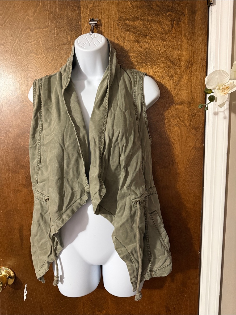 Kenneth Cole Olive Draped Utility Vest